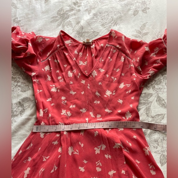 Anthropologie Shoshanna Millie 100% Silk Floral Flare Sleeve Midi Dress 4 Boho - Picture 11 of 16